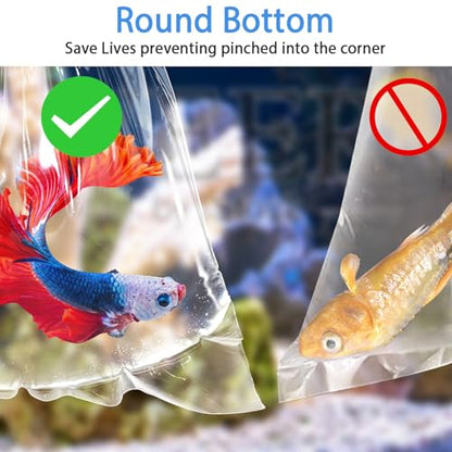 Live Fish Bags, 10x20” Round Bottom Double Seal Clear Fishery Bags, Leak-Proof Fish Transport Shipping Bag, HDPE Bag for Freshwater & Saltwater (Ultimate 3 mil, 50 Pack) - color: 10x20”, 50 Pcs
