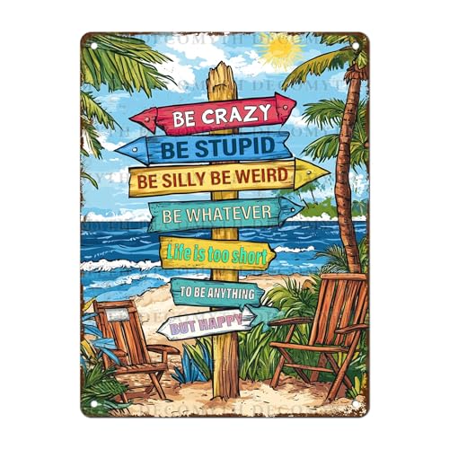 Beach Signs Beach Decor Vintage Metal Tin Sign Decor 12 x 16inch - color: Beach6, size: 30X40cm(12*16in)