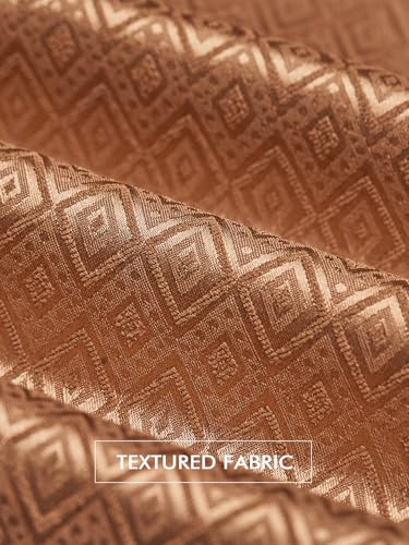 Runcati Mens Kaftan Thobe Textured Henley Shirt Long Sleeve Robe Casual Muslim Gown Shirt - color: Brown, size: Large