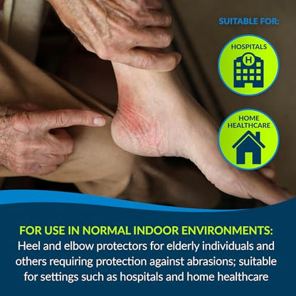 Posey TIDI 6224XL Heel and Elbow Protectors with Foam Pads ― Extra Large ― White ― One Pair of Heel and Elbow Protectors for Protection Against Abrasions ― Home Healthcare ― Medical Supplies - size: Extra Large