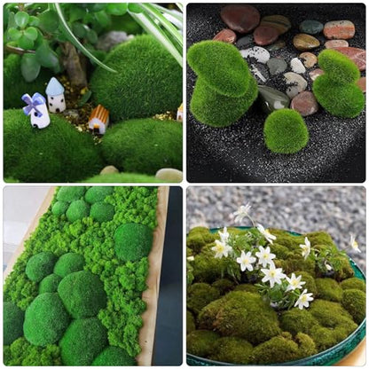 80 PCS Artificial Moss Rocks 5 Size Decorative Moss Stones Green Moss Covered Stones Fake Moss Rocks Decor for Floral Arrangements Crafting