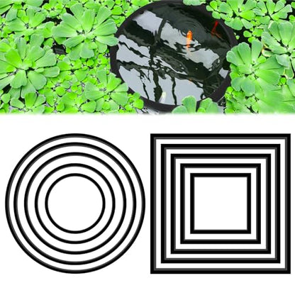 10 PCS Betta Feeding Ring Set, 5 Sizes Round & Square Aquarium Floating Plant Barrier, Fish Feeding Rings for Freshwater & Saltwater Tank, Fish Tank Decor Accessories