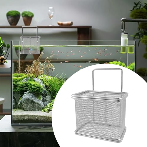 MY MIRONEY 4.33" x 2.76" Fish Breeding Box | Stainless Steel Isolation Box Aquarium Hatchery Incubator for Fry, Shrimp, Clownfish, Aggressive Fish - size: 4.33" x 2.76" x 3.54"