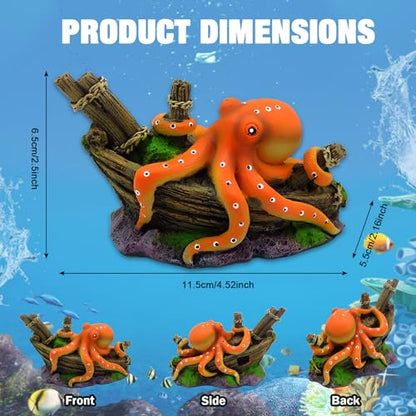 Octopus Decor, Small Octopus Fish Tank Decorations, Aquarium Decorations Ideal Gift for Love Fish Farming