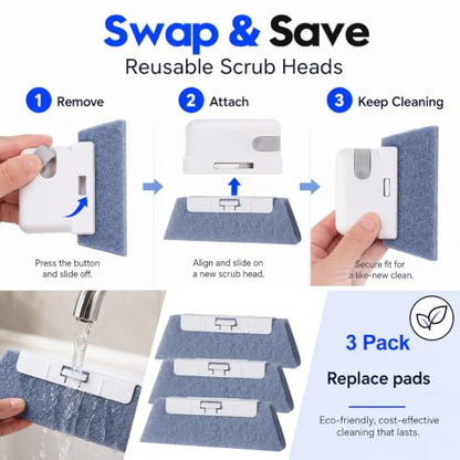 Window Track Cleaner, 14 PCS Crevice Cleaning Brush Kit | For Window Groove, Blinds, Vents, Baseboard, Grout and Shower Door Track Cleaning
