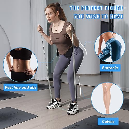 Resistance Bands Set for Physical Therapy, Rehab, Yoga and Pilates | Latex-Free elastic exercise bands suitable for rehab, yoga, Pilates, gym workouts, stretching, and home exercise - color: Gradient Gray 10-115lbs