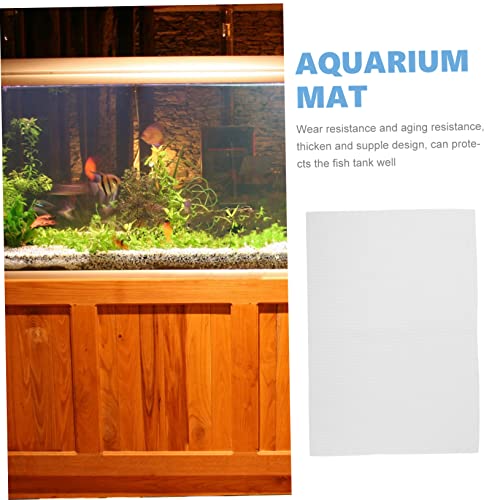 Mikikit Shockproof Aquarium Pad Nonslip Fish Tank Cushioning Mat Thick Insulated Bottom for Fish Tanks Protects Reduces - color: White