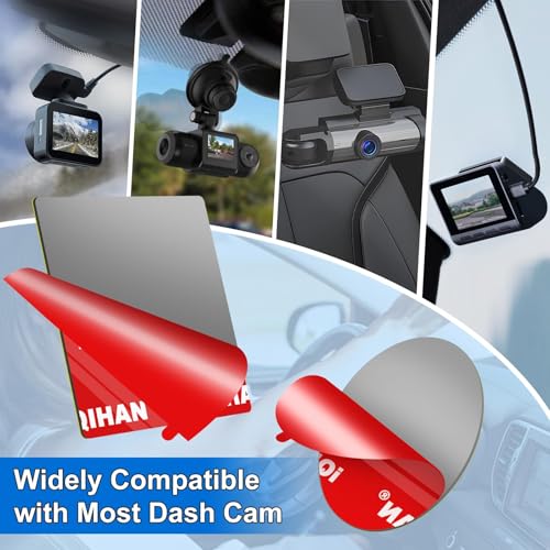 Adhesive Sticky Pads for Dash Cam Mount - 4PCS Heavy Duty Double Sided Tape Replacement for Dashcam & Car Camera Suction Cup, Heat Resistant Sticker Glue Mounting on Windshield/Windscreen/Window Glass - color: Grey