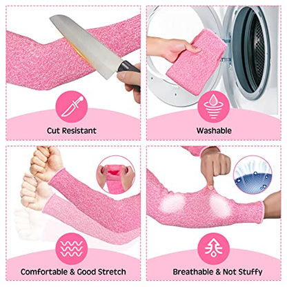 Geyoga Arm Sleeves Guards Cut Resistant HPPE,X-Large,Hppe,Black - color: Gray, Pink, size: Large, style: Hppe