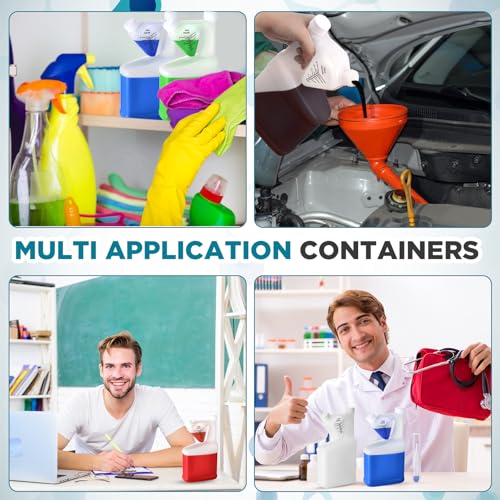 1 Pcs 64 oz Measure Container Tip and Pour Measuring Chemical Containers HDPE Plastic Measuring Bottle, up to 4oz Measure Capacity