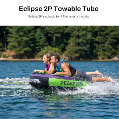 PEAKFLOW Towable Tube,Boat Tube,1-3 Person,Tubes for Boating,PVC Liner and Full Nylon Cover,Lake & Ocean Fun - size: 1-2 Rider Eclipse