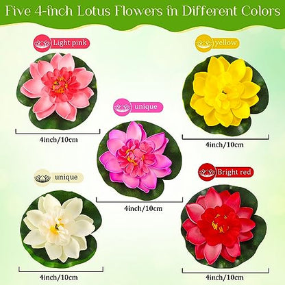 22 Pcs Realistic Artificial Floating Lotus Foam with Artificial Butterfly Dragonfly Frog Fake Lily Pads for Home Pool Patio Garden Koi Fish Pond Aquarium Pool Wedding Fountain Decor (Dragonfly)