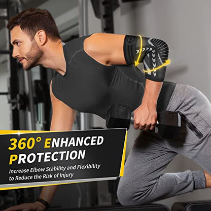 CAMBIVO 2 Pack Tennis Elbow Brace for Tendonitis and Tennis Elbow,Golfers Elbow, Arm Compression Sleeves for Women and Men, Bíceps Support Sleeve for Weightlifting, Basketball and Workout | Golfers Elbow and Arthritis Relief, Breathable 3D Knit Fabric, 4-