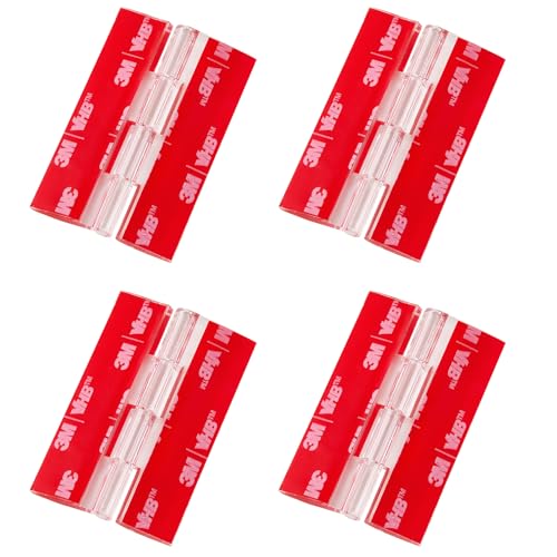 4 Pcs Clear Acrylic Small Hinges 65 x 41 mm Self Adhesive Mini Hinge Swing Clear Door Hinges Tiny Adhesive Hinge for Crafts Cabinet Drawer Jewelry Box DIY Display Plastic Box - size: 65 x 41 mm (2.55 x 1.6 inch)