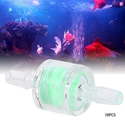10Pcs Fish Tank Silicone Tube Filter, 4mm Aquarium Water Pump Silicone Tube Filters, Small Aquarium ABS Hose Filter, Fish Tank Hose Filtration Supplies, Green