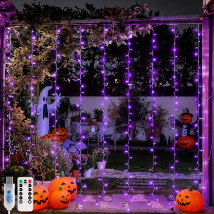 JMEXSUSS 200 LED USB Purple Halloween Lights, 6.5ft x 6.5ft - color: Purple, size: 200 LED