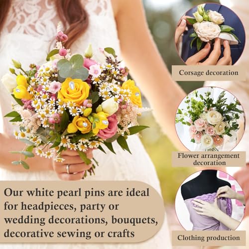 200 Pcs Corsage Pins 2 Styles Teardrop Boutonniere Pins Pearl Pin - size: 200pcs
