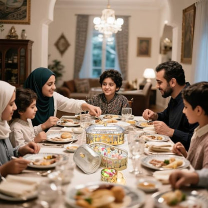 4 Pcs Ramadan Trays with Lid Gold Eid Mubarak Tray Plates Ramadan Moon Candy Dish Table Decorations Food Serving Tray Islam Muslim Al-fitr Cookie Storage Container for Eid Party Supplies