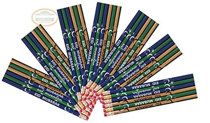 Eid Mubarak Pencils Eid Pencils Eid Ramadan Favors (100) Eid Customized Party Favors Decoration Arabic Novelty Muslim Gifts Wholesale (EID MUBARAK) - style: EID MUBARAK