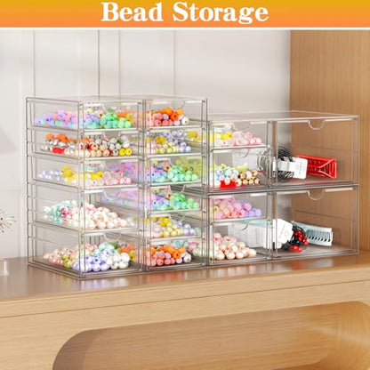 ARSTPEOE Acrylic Organizer with 6 Drawers, Bathroom Counter Organizer, Makeup Desk Organizers, Office Supplies, Storage Drawers for Cosmetic, Pencil, Coffee - size: 6 Drawers