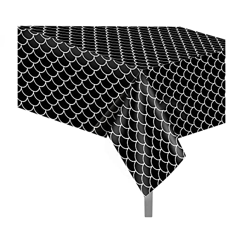 1 Pack Black Dragon Plastic Tablecloth 54 x 87 Inch Long Rectangular Table Cover for Buffet,Birthday Party Holiday Dinner,Picnic or Tablecloth for Kitchen Event Use - color: Black Dragon