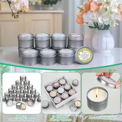 Nuanchu 24 Pack Wedding Favor for Guest Wedding Scented Candles Gift Set 2oz Eid Mubarak Candle for Her Him Natural Soy Wax Jar Long Lasting Aromatherapy Gift Bulk for Bridal Shower Rustic Party Favor - style: Romantic Style