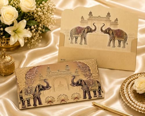 Royal Elephant Wedding Money Envelopes (Pack of 10) - size: Wedding Elephants 2 envelope (10)