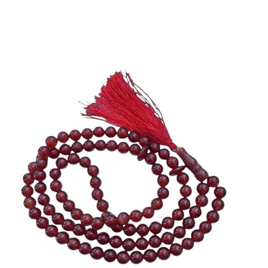 YAM Crystals Carnelian Agate Tasbih, Unisex Islamic Prayer Beads Necklace, 99 Beads 8MM, Red, Fine Jewelry, Gift for Muslims and Non-Muslims