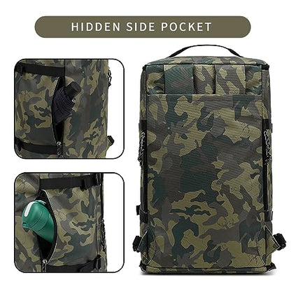 gym duffel bag backpack wrestling bag with shoe compartment 4 kinds of back method waterproof sports walking laptop - color: A-camouflage