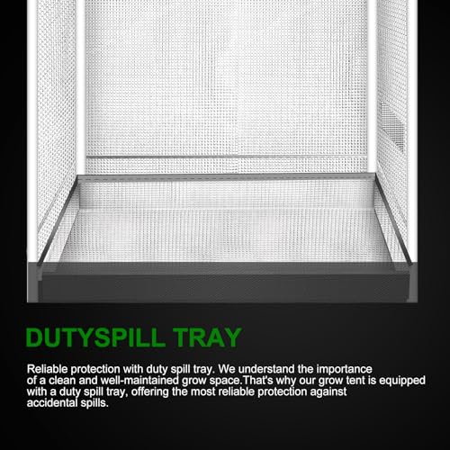 4x2 Grow Tent, 48"x24"x60'' High Reflective 600D Diamond Mylar Canvas with Observation Window and Floor Tray for Hydroponic Indoor Plant Growing - size: 48"x24"x60"