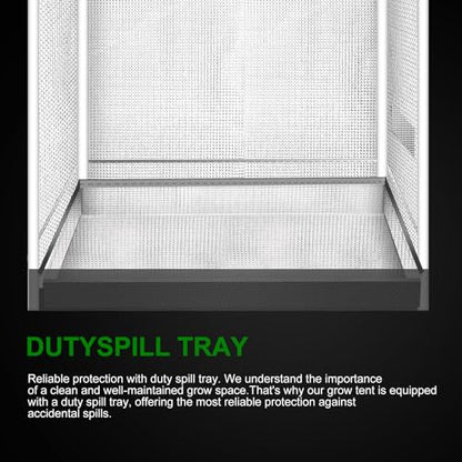 4x2 Grow Tent, 48"x24"x60'' High Reflective 600D Diamond Mylar Canvas with Observation Window and Floor Tray for Hydroponic Indoor Plant Growing - size: 48"x24"x60"