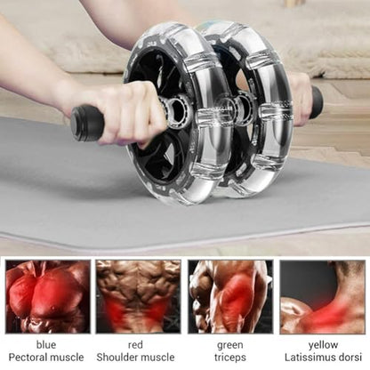 HERCHR Ab Roller Wheel Fitness Roller Ab Exercise Wheels Kit Push-Up Bar - Home Gym Equipment for Men Women Core Strength Abdominal Exercise