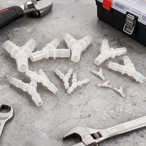 Quickun 11/16" Hose Barb Fitting Equal Barbed Y Shaped 3 Way Plastic Joint Splicer Mender Adapter Union for Air Line Tubing Pipe (Pack of 4) - size: 11/16"
