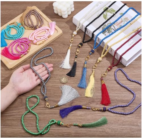 Tasbih Prayer Beads 99, Pack of 10, Muslim Prayer Beads, Islamic Praying Bead, Muslim Rosary Bead Necklace, Dhikr,Tasbeeh Bulk,Misbaha, Masbaha, Tespih,Bracelet Ramadan Gifts Eid gifts Islamic Gift - color: Mix 50