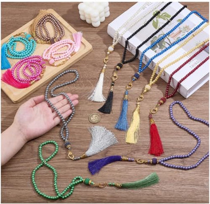 Tasbih Prayer Beads 99, Pack of 10, Muslim Prayer Beads, Islamic Praying Bead, Muslim Rosary Bead Necklace, Dhikr,Tasbeeh Bulk,Misbaha, Masbaha, Tespih,Bracelet Ramadan Gifts Eid gifts Islamic Gift - color: Mix 50