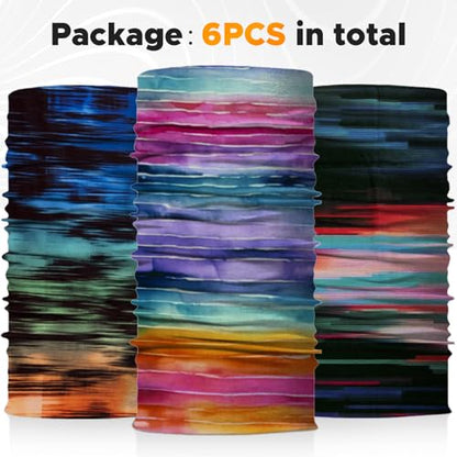 JOEYOUNG Headwear, Bandana, Neck Gaiter Head Wrap Headband Balaclava Magic Scarf - color: A-colorful Line
