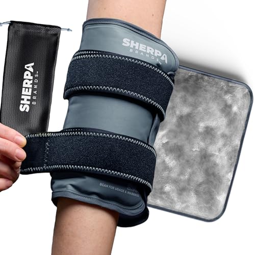 Medium Gel Ice Packs for Injuries Reusable Wrap with Straps - Hot and Cold Pack for Pain Relief, Tennis Elbow, Ankle, Foot, Hand - 8" x 12" - Grey - size: Medium, style: Grey