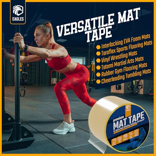 Clear Mat Tape for Wrestling Grappling Gymnastics Jiu Jitsu MMA Floor | Exercise Roll Out Mats Foam Tiles | Home Mats & Gym Floor Tape (1, 4 Inch) - size: 4 Inch