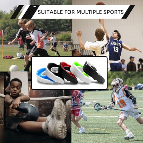 LPONJAR Moldable Sports Mouth Guard for Toddler Kids Youth, 5 Pack | Mouthguard with Case for Boys & Girls, Ideal for Football Lacrosse Hockey Basketball Boxing Taekwondo MMA Karate, Non-Braces - size: Small (under 7 Year old)