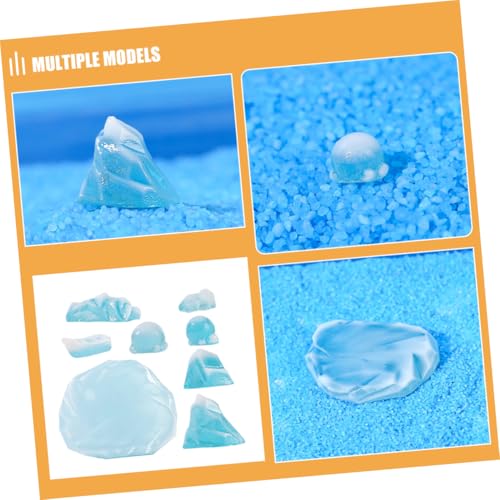 Wakauto 8pcs Model Realistic Iceberg Fish Tank Decor Miniature Glacier Ornaments for Aquarium Landscape Underwater Scene DIY Craft Christmas Home Office Decoration