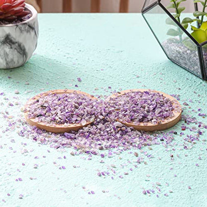 T4U Tumbled Chips Stones Crushed Crystal Quartz 1 LB, Irregular Shaped Gravels Pebbles Healing Stones, DIY Smoothed Rock for Potted Plant,Resin Art,Vase Fillers Aquarium Gravel Rocks (Amethyst) - color: #1 - Amethyst, size: 1 LB