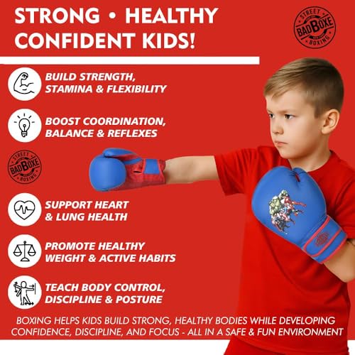 Boxing Gloves 6oz | Boxing Gloves for Kickboxing Muay Thai MMA | Bag Gloves for Punching Bag - color: Blue/Red