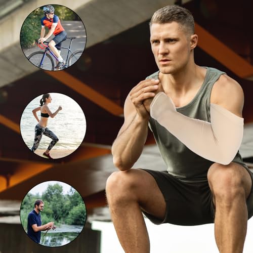 2 Pairs Protective Arm Sleeve for Thin Skin Elderly Skin Tear and Bruise, Protection Sleeves for Men and Women