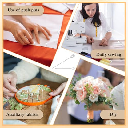 200 Pcs Corsage Pins 2 Styles Teardrop Boutonniere Pins Pearl Pin - size: 200pcs