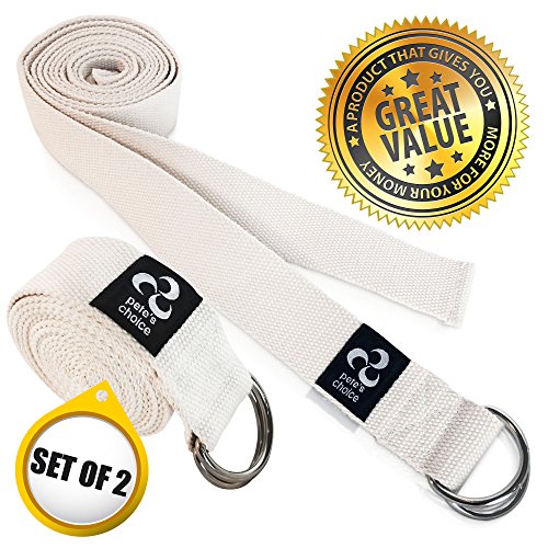 Stretching Straps and Yoga Blocks - Yoga Beginner Kit for Pilates & Gym | For Home Workouts - Hold Poses, Stretch, Improve Flexibility & Maintain Balance. BONUS Exercise Guide