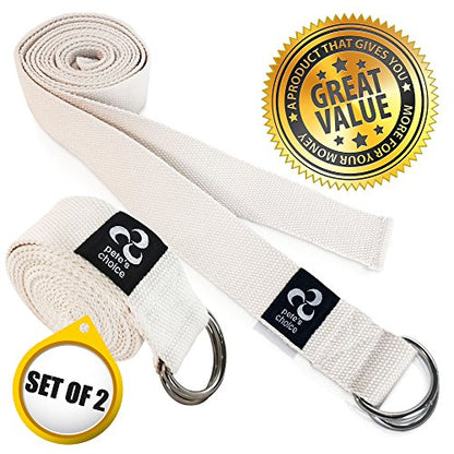 Stretching Straps and Yoga Blocks - Yoga Beginner Kit for Pilates & Gym | For Home Workouts - Hold Poses, Stretch, Improve Flexibility & Maintain Balance. BONUS Exercise Guide