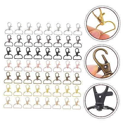Veemoon 70PCS D Swivel Clasp Keychain Set for DIY Jewelry Making Heavy Duty Lobster Snap Clips for Bags and Lanyards for Organizing Keys and Accessories