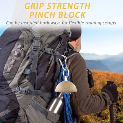 Grip Strength Training Beech Wood Pinch Block & Half-Sphere Ball with Loading Pin – Hand, Finger, Forearm Workout Set for Climbing, Lifting, Fitness Training - color: Half Sphere only