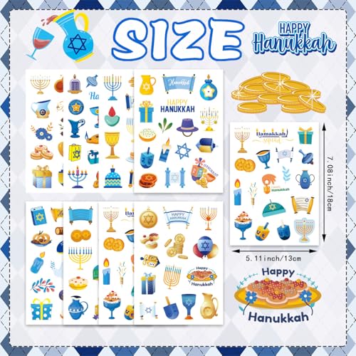 32 Sheets Hanukkah Stickers, Happy Hanukkah Stickers, DIY Crafts Gifts - style: Hanukkah