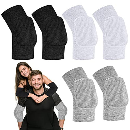 Tarpop 3 Pairs Volleyball Elbow Pads Arm Brace Pads Elbow Protector with Breathable Anti-Collision Sponge Compression Arm Support for Women Men Basketball Tennis Football Skating(Black, White, Gray) - color: Black, White, Gray